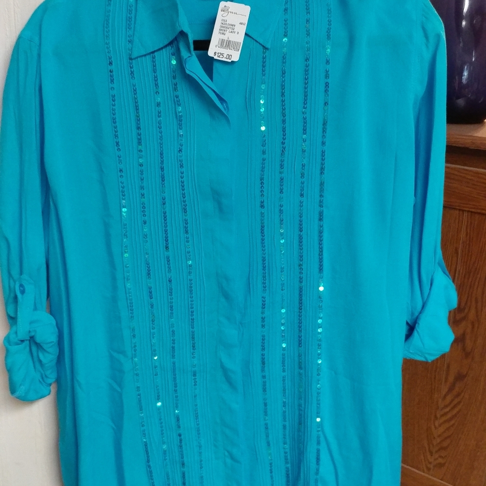 CHACA TOP, Adjustable Sleeve Sequin